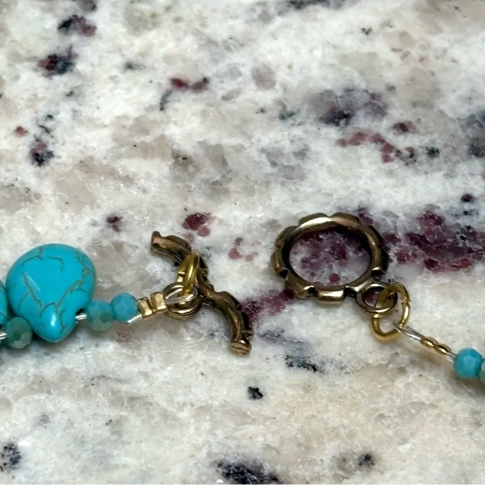 Handmade Blue Teardrop Turquoise Necklace - Picture 5 of 6